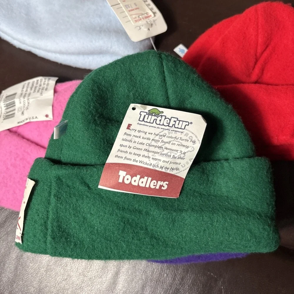 5 New Vintage Turtle Fur Infant Toddler Fleece‎ Hats